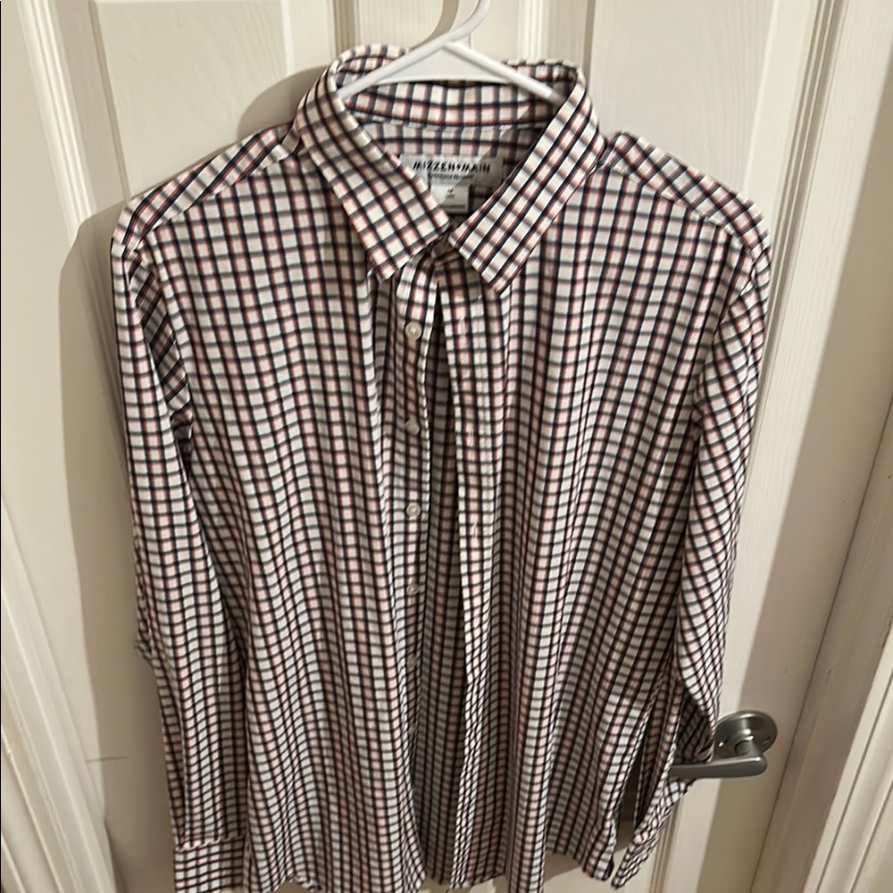 Mizzen+Main Red and Blue Casual Button Down Shirt